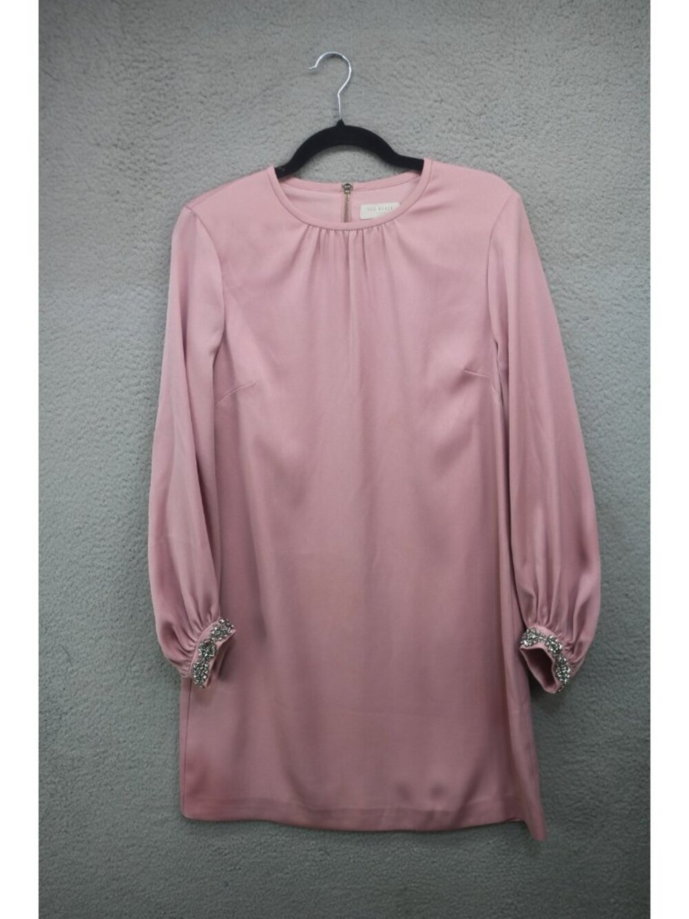 Ted Baker London Long Balloon Sleeve w/Bling Pink Dress-3-Designer-Quiet Luxury